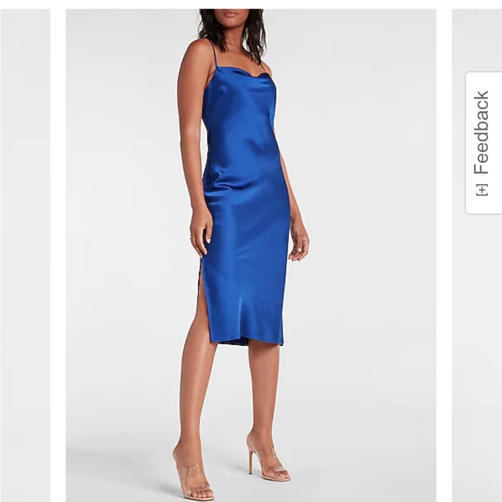 Express Cowl Neck Midi Slip Dress